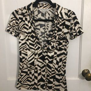 Trina Turk silk top with buttons, size P